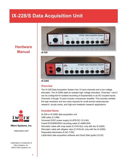 IX-228/S Data Acquisition Unit - iWorx