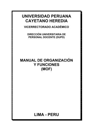 Manual de OrganizaciÃ³n y Funciones - UPCH