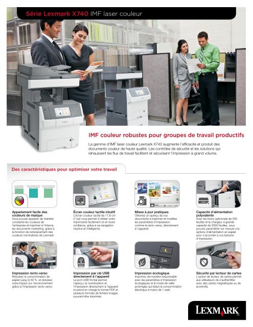 SÃ©rie Lexmark X740 IMF laser couleur