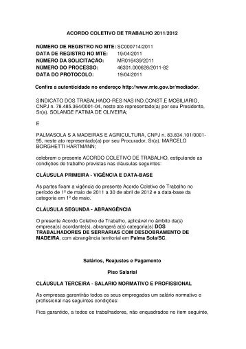 ACORDO COLETIVO DE TRABALHO 2011/2012 ... - siticomsmo
