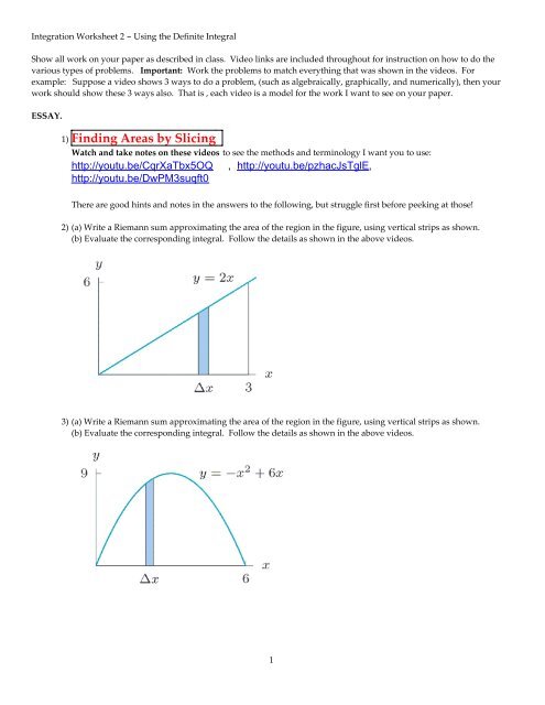 Using the Definite Integral Using the Definite Integral