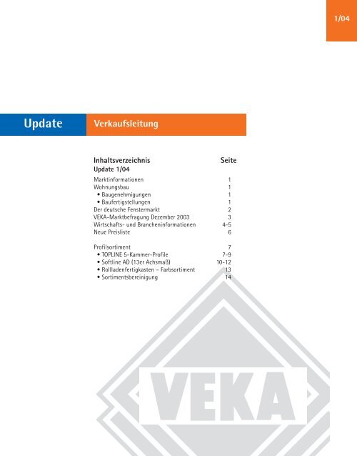 Update 1/04 Profilsortiment - Veka