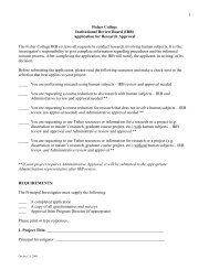 IRB Application form - Fisher College