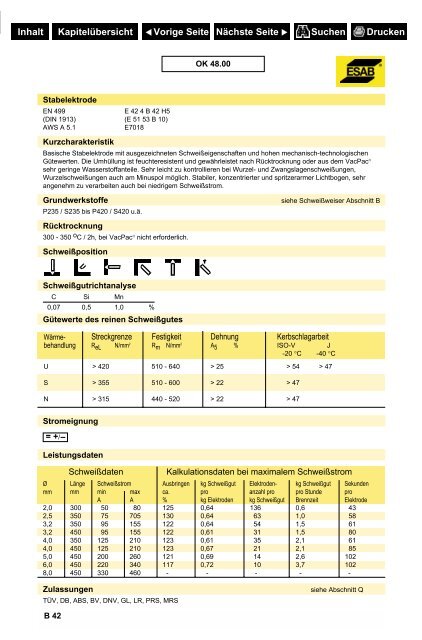 Schweißzusätze für un- und niedriglegierte Stähle B 2 - Kaack GmbH