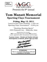 Tom Manatt Memorial Sporting Clays Tournament ... - AGC of Iowa