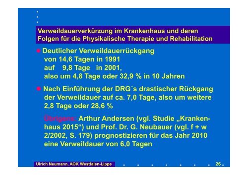 G-DRG`s und ihre Auswirkungen auf die Physikalische Therapie ...