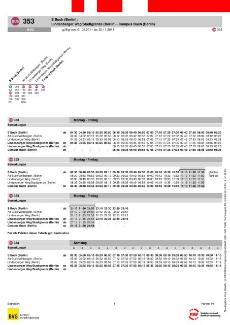 Fahrplan fÃ¼r den 353-Bus - MDC