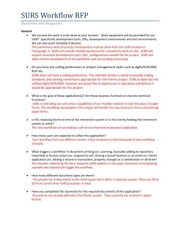 SURS Workflow RFP