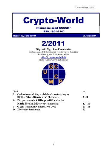 SeÃ…Â¡it 2/2011 / PDF - Crypto-World