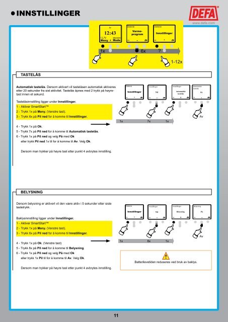 DEFA SmartStartâ¢ Bruks- / monteringsanvisning - Bilradiospesialisten