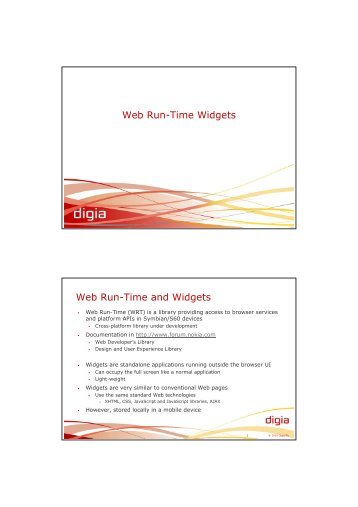 Web Run-Time Widgets