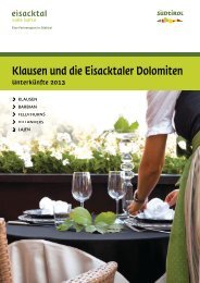 Klausen und die Eisacktaler Dolomiten - Tourismusverein Klausen