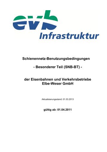 SNB-BT - Eisenbahnen und Verkehrsbetriebe Elbe-Weser GmbH