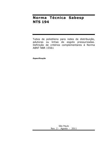 Norma TÃ©cnica Sabesp NTS 194