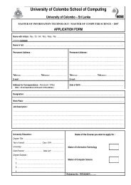 application form - University of Colombo School of Computing