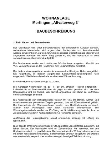 BAUBESCHREIBUNG - Schneid Bauträger GmbH