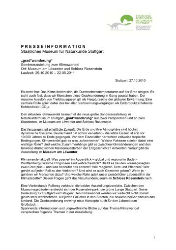 Pressetext - Staatliches Museum fÃ¼r Naturkunde Stuttgart