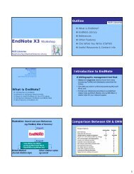 EndNote X3 for MED - NUS Libraries