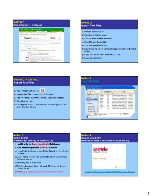 EndNote X3 for MED - NUS Libraries