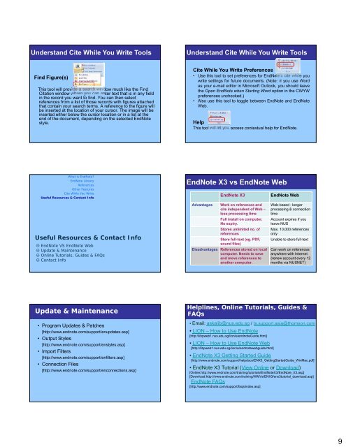 EndNote X3 for MED - NUS Libraries