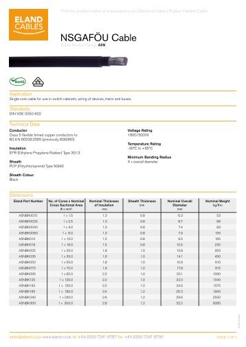 NSGAFOU Cable - Eland Cables