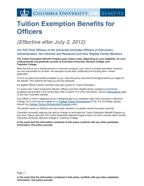 tuition-exemption-benefits-for-officers-columbia-university
