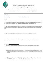 crystal report request proforma - Synergetic Management Systems