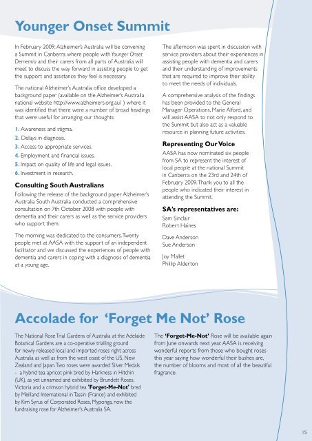 Newsletter December 2008 - Alzheimer's Australia