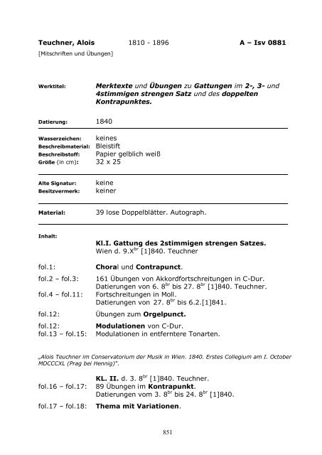 Mitschriften und Ãbungen von Alois Teuchner