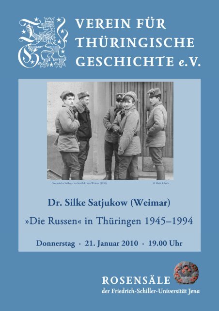 Dr. Silke Satjukow - Verein fÃ¼r ThÃ¼ringische Geschichte e.V.