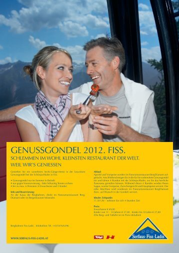 MenÃ¼ in der Genussgondel. Fiss. â PDF downloaden - Hotel Tirol