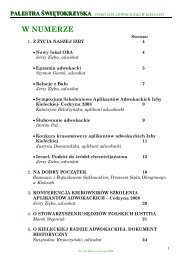 Palestra ÅwiÄtokrzyska Nr 3-4 2008 - OkrÄgowa Rada Adwokacka w ...