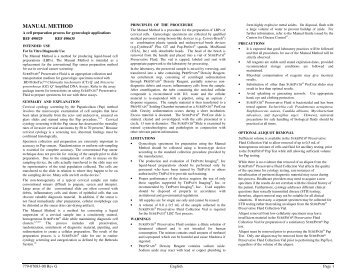 Manual method for producing liquid-based cell preparations - BD