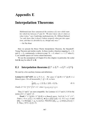 Appendix E Interpolation Theorems