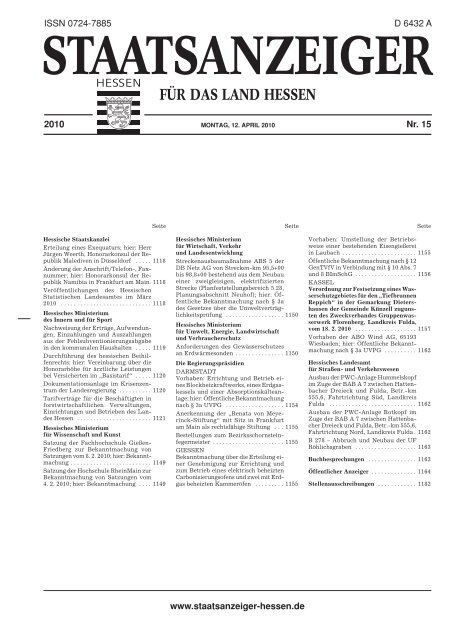 Offentlicher Anzeiger Energieland Hessen