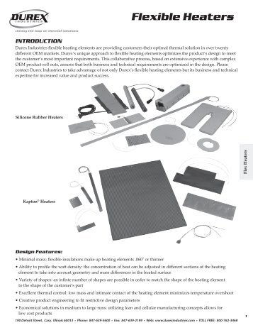 Flexible Silicone Rubber and KaptonÂ® Heaters - Durex Industries