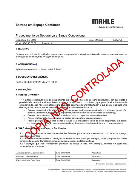 Entrada em Espaço Confinado.pdf - mahle.com