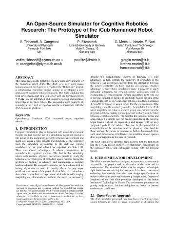 An Open-Source Simulator for Cognitive Robotics Research: The ...