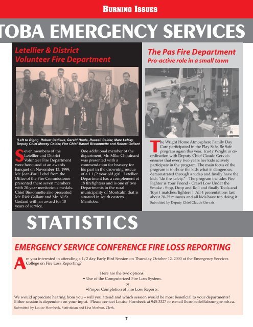 Fall 2000 Issue - Office of the Fire Commissioner