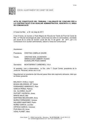 acta auxiliar adm comunicacio