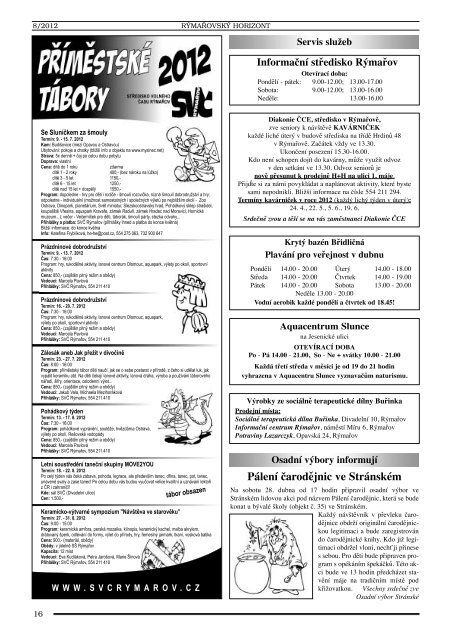 RÃ½maÅovskÃ½ horizont 8 - 2012 - StÅedisko volnÃ©ho Äasu RÃ½maÅov