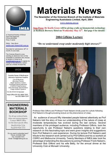 April 2004.pdf - Materials Australia