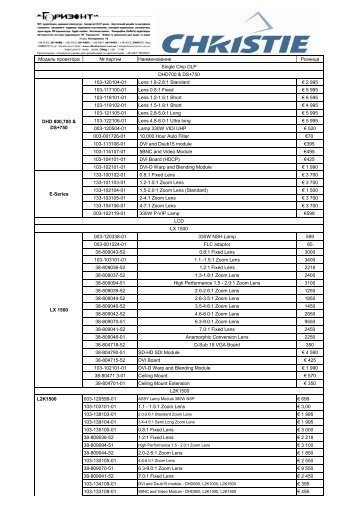 20120115 Christie Accesories Retail Price.pdf - ultrahorizont.com.ua