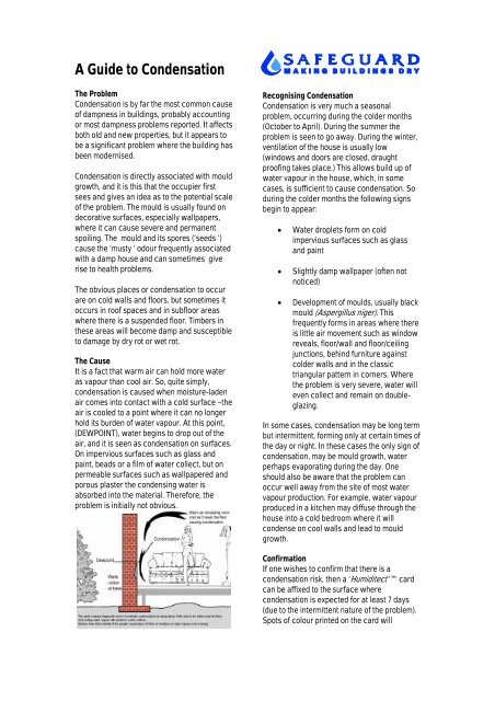 A Guide to Condensation in Buildings - Safeguard Europe Ltd.