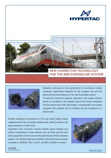 new connector technology for the mini eurobalise system - Hypertac