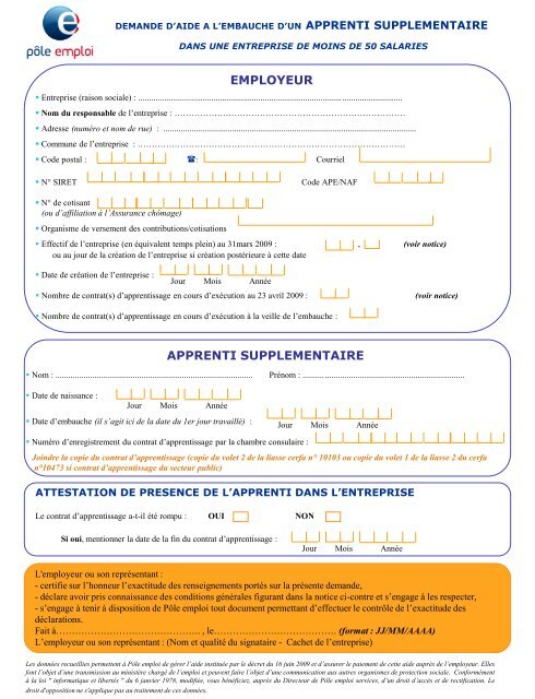 Demande D Aide A L Embauche D Unapprenti Supplementaire Cfaiurc