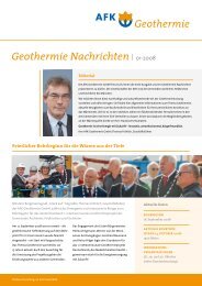 AFK Geothermie Nachrichten - Geothermiekompetenz