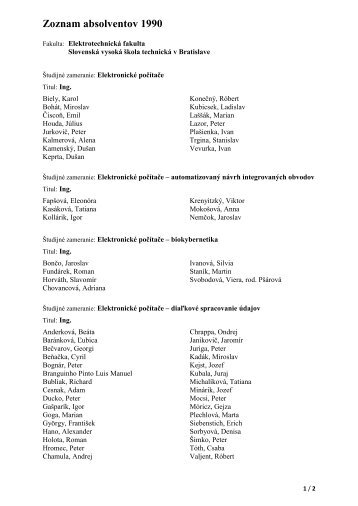 Zoznam absolventov 1990 - FIIT STU