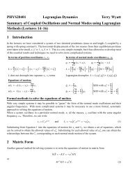 Coupled Oscillations and Normal Modes using Lagrangian ... - HEP