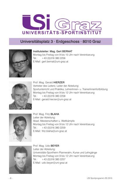 Universitäts- Sportprogramm - Karl-Franzens-Universität Graz